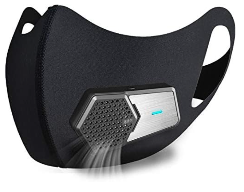LSGTT Personal Smart Electric Air Face Mask,Reusable Wearable Air Purifiers Mask,With Fan for Air Supply, Used for Cycling,Running, Weeding, Outdoor Sports