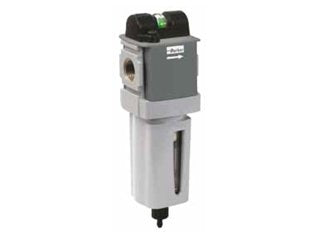 Parker Hannifin P32FB92EGMN Series P32FB Aluminum Global Modular Compact Particulate Filter, 5 µ Element, Poly Bowl with Bowl Guard, Manual Drain and without Mounting Bracket, 1/4" NPT Port