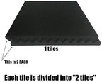 96 Pack Allxinlog Absorb the echo Acoustic Foam Panel Wedge Studio Soundproofing Wall Tiles 12" X 12" X 1" (48RED+48BLACK)