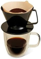 Fino Pour-Over Coffee Brewing Filter Cone, Number 1-Size, Black, Brews 1 to 2-Servings, Set of 2