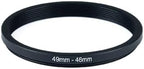 YAMAFOO 49mm to 46mm Step-Up Ring/Step Down Rings Filter Adapter for All Brands UV ND CPL Metal Ring Step-Up Rings Adapter Filter,Black (49-46)