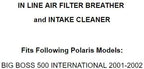 Generic Replacement In Line Air Breather Intake Filter For Polaris Big Boss 500 6X6 Intl 2001-2002