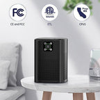 Air Purifiers for pets- Honeyuan H13 HEPA Air Purifier for home, Large Room, Coverage of 1095 sqft, Air purifiers with 360°Air Intake, 3 Fan Speeds, 3-Stage Filtration, 24db Sleep Mode, Black