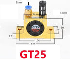GT25 Industrial Turbine Vibrators, G 1/4" Pneumatic Compressed Air Power Turbine Vibrator Wheel Type Silent Golden Industrial Turbine Vibrator with Muffler