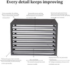 Aluminum Air Conditioner Cover Exterior Air Conditioning Unit Cover Air Conditioner Fence Screen Privacy Fence Trash Can Enclosure Outdoor Condenser Protective (White 100x50x70cm)