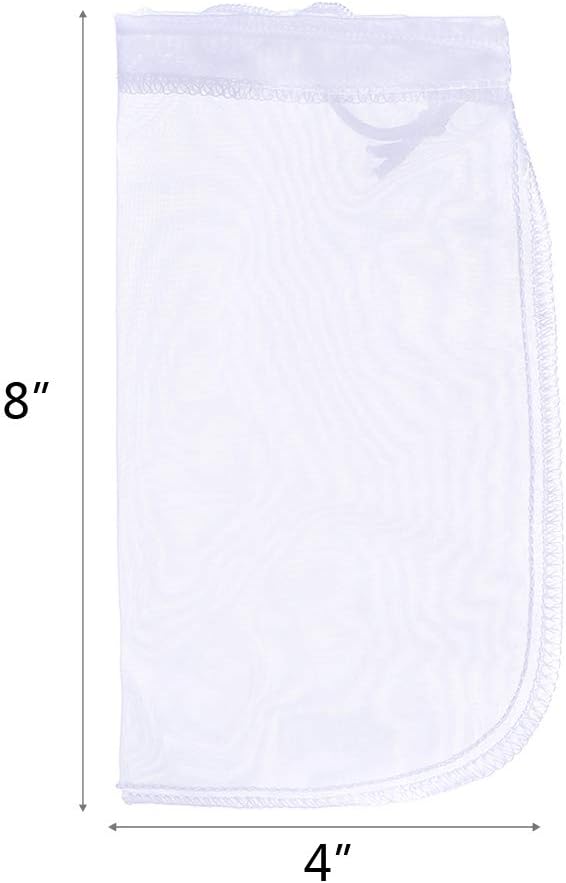 ALEGI 180 Micron Aquarium Filter Media Fine Mesh Bag, 8" by 4" Small Extra Fine Media Bags