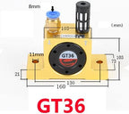 GT36 Industrial Turbine Vibrator, G 3/8" Pneumatic Compressed Air Power Wheel Type Silent Golden With Muffler