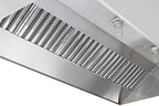 Commercial Kitchen Restaurant Duty Exhaust Hood, Wall Canopy Stainless Steel Exhaust Hood with Baffle Hood Filters, High Temperature Light Fixtures, and 16” Round Exhaust Riser (5' Long Hood)