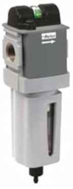 Parker Hannifin P32FB92DGAN Series P32FB Aluminum Global Modular Compact Coalescing Filter, 0.01 µ Element with DPI, Poly Bowl with Bowl Guard, Auto Drain and Without Mounting Bracket, 1/4" NPT Port