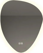 Irregular Bathroom Mirror with LED Lights, Wall Mounted Mirror with Touch Switch and Demister Pad, Drop Shape Decorative Mirror, 3 Colors Dimmable Lighting(A,31.5 * 51.2in/80 * 130cm)