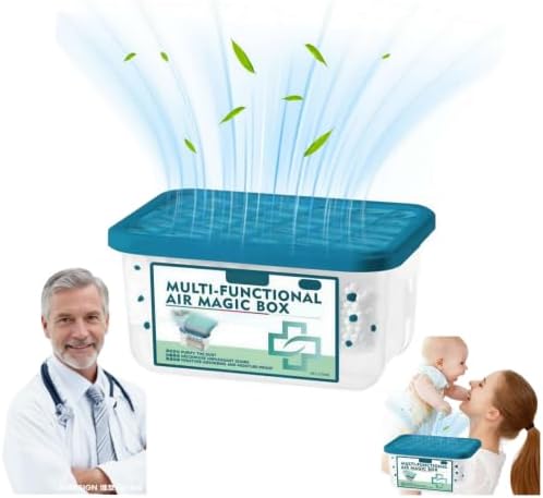 Indoor Air Purification Dust Removal Magic Box, Multi-Functional Air Purification Magic Box, Multi-Purpose Room Deodorizer Automatic Dust-Sucking Dusts Cleaner Boxs, No Electricity & Noise (1pcs)