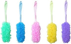 Vivona 40CM Long Crystal Handle Bath Brush Shower Scrubber Sponge Flower Soft Cleaner Comfort Back Bathing Sponge Ball Drop Shipping - (Ships From: United States)