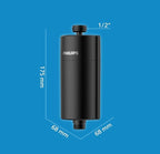 Philips Water in-Line Shower Filter, 50 000 L Filtration Capacity, Black, Reduces Chlorine by up to 99%, Easy to Install, fits All Standard Hoses and taps
