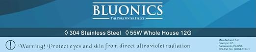 Bluonics 24 GPM Well Water Filter System with 110W UV, Triple 4.5"x20" Housings, Sediment & Carbon Filters Included