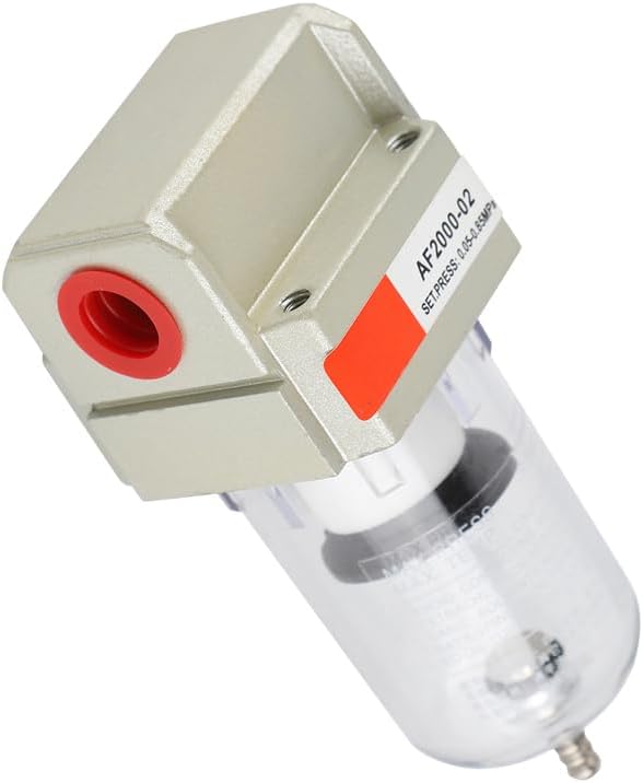Joyzan Water Oil Separator Filter, Air Compressor Replacement AF2000 02 Pneumatic 1/4 inch NPT Inlet Outlet Particulate Airbrush Moisture Trap Cleaner Compressed in Line Dryer Fitting Paint Spray