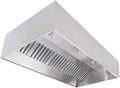 Commercial Kitchen Restaurant Duty Exhaust Hood, Wall Canopy Stainless Steel Exhaust Hood with Baffle Hood Filters, High Temperature Light Fixtures, and 16” Round Exhaust Riser (12" Long Hood)