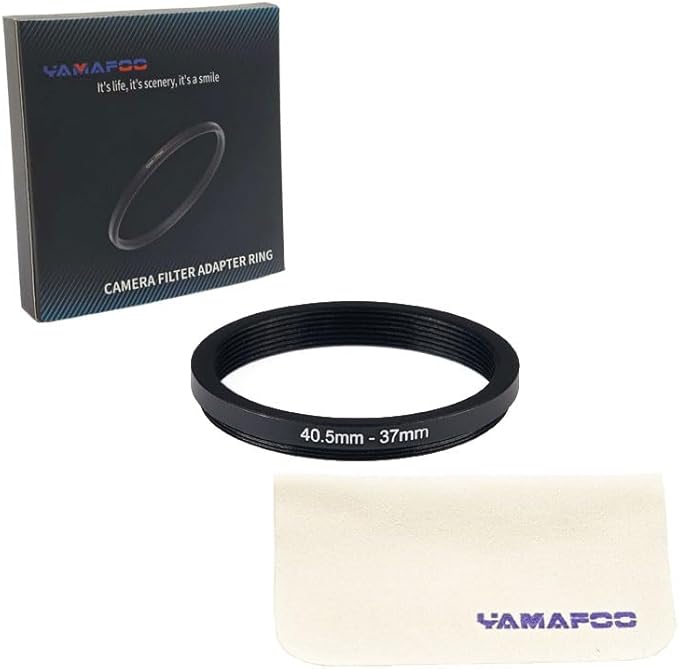 YAMAFOO 40.5mm to 37mm Step-Up Ring/Step Down Rings Filter Adapter for All Brands UV ND CPL Metal Ring Step-Up Rings Adapter Filter,Black(40.5-37)
