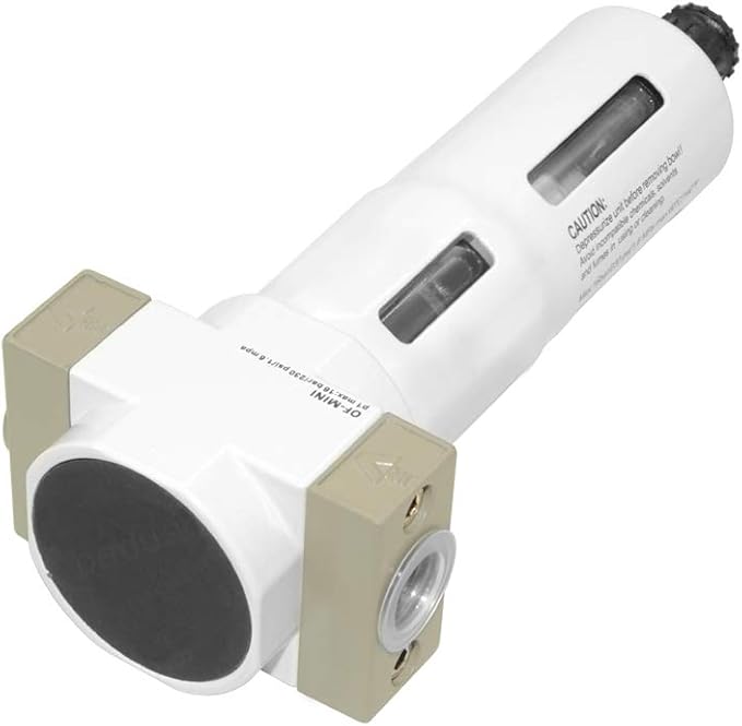 Beduan 1/4" Air in-line Compressed Particulate Filter,Moisture Water Trap Filter With Visible Bowl,Semi-Auto Drain(MINI)