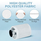 iPower Upgrade 4 Inch Air Carbon Filter Replacement Prefilter Sleeve Cover for 4" Air Carbon Filter, White