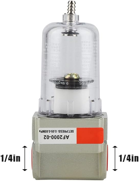 Joyzan Water Oil Separator Filter, Air Compressor Replacement AF2000 02 Pneumatic 1/4 inch NPT Inlet Outlet Particulate Airbrush Moisture Trap Cleaner Compressed in Line Dryer Fitting Paint Spray