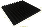 96 Pack Allxinlog Absorb the echo Acoustic Foam Panel Wedge Studio Soundproofing Wall Tiles 12" X 12" X 1" (48Purple+48Black)