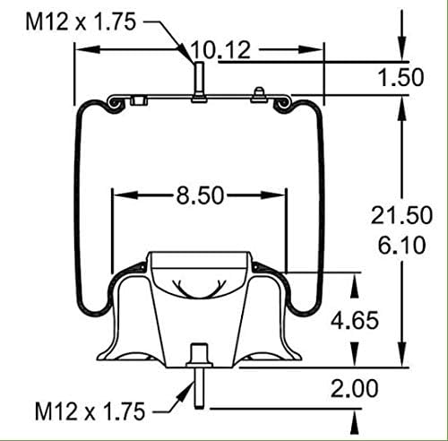 2 PCS TORQUE Air Spring Bag for Volvo Trucks Replacement For Firestone 8468, W01-M58-8468, Volvo 21132005 (2 x TR8468_01_)
