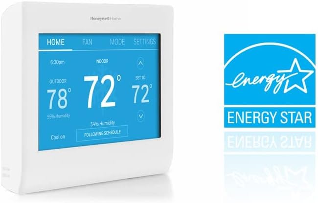 Honeywell Home RTH9600WF Smart Color Thermostat + Honeywell Home 20x25x4 MERV 8, AC Furnace Air Filter, 3 Pack