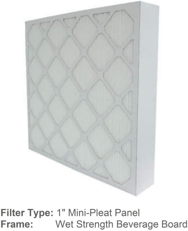 16x25x1 Mini-Pleat Synthetic Panel Air Filter – 1” Beverage Board Frame – MERV 15 ASHRAE 52.2 – High-Efficiency HVAC Filter for Commercial, Industrial, Residential – (Pack of 12)