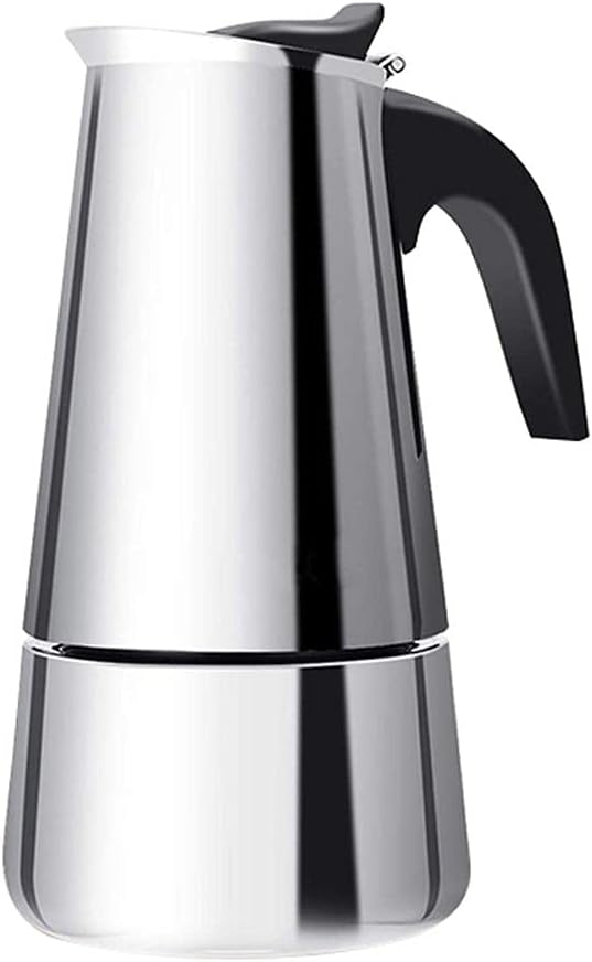 ZJchao Eagle Beak Design Moka Pot Portable Stainless Steel Coffee Maker Pot Pressure Extraction for Rich Flavor Suitable for All Stoves (02)