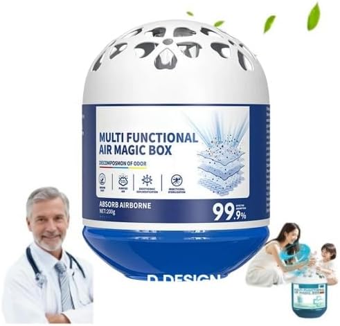 Indoor Air Purification Dust Removal Magic Box, Multi-Functional Air Magic Box, Mutomatic Dust-Sucking Dusts Cleaner Boxs, No Electricity & Noise, Long-Lasting Freshness (Blue 1pcs)