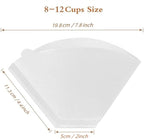 #4 White Paper Filters, Coffee Filter #4 Cone Paper Filters 8-12 Cups, Disposable for Pour Over and Drip Coffee Maker (White, #4 U-shaped 100 Count)