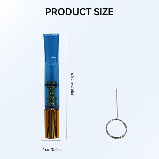 Cigarette Filter with Five Times Gold Coating, Pack of 10, Reusable, Clean Tar Tobacco Filter with Multiple Filtering for Standard Size Cigarettes, Diameter 8 mm, Slim Cigarettes Diameter 6 mm and