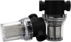 Budget Plastic Water Filter 1/2-1 - Lightweight Pre-Strainer for Fish Tanks, Garden Hose & Outdoor Plumbing(1 Inch 80 Mesh in)