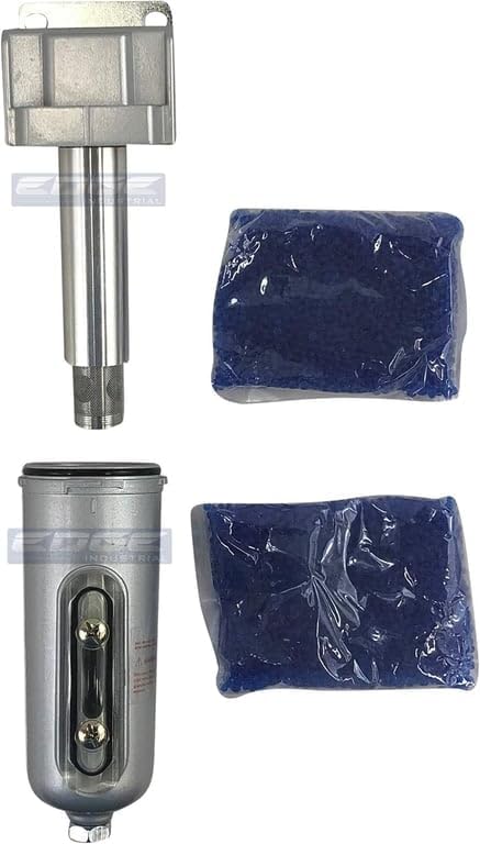 1/2" NPT, THB Industrial Desiccant Air Dryer For Compressed Air, 5oz Metal Bowl, Includes Desiccant Beads, (225 PSI Max), QTY 08