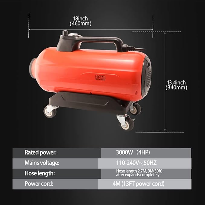 SPTA Car Dryer Air Blower, Car Dryer, Handheld High Powered Filtered Car Wash Dryer Blower,Dry Before Car Cleaning,Car Detailing,Car Wax,or Ceramic Coating (1200WCar Dryer Air Blower)