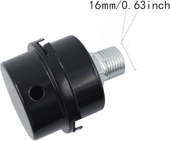 2PCS 0.63’’ Metal Air Compressor Intake Filter Sound Muffler, Thread Air Compressor Silencer