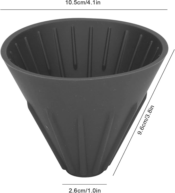 Silicone Coffee Dripper Collapsible Coffee Filter Foldable Silicone Coffee Dripper Portable Reusable Brewing Tool for Travel Camping Office Home Free Lightweight Easy Clean (Black)