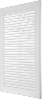 Vent Systems 8'' x 12'' Inch White Soffit Vent Cover - Pack of 100 - Flat Square Air Vent Louver - Grille Cover - Built-in Insect Screen - HVAC Vents for Bathroom, Home Office, Kitchen 8x12 Inch