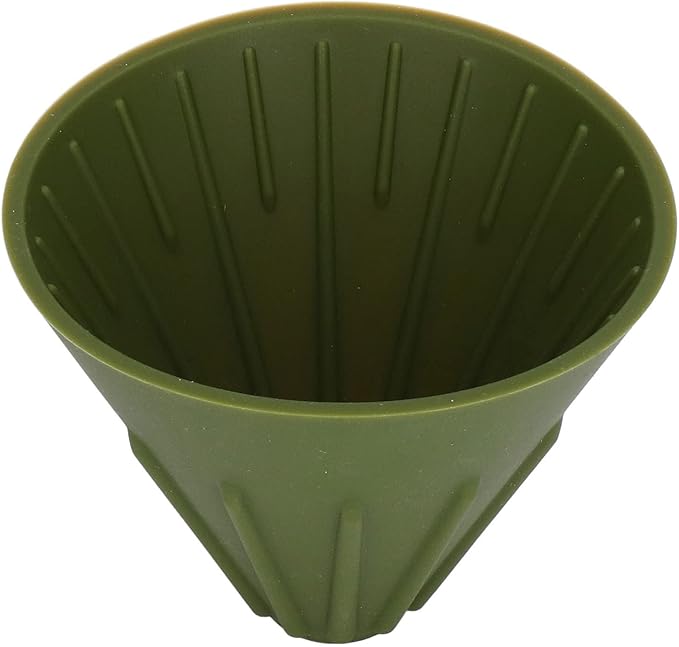 Silicone Coffee Dripper Collapsible Coffee Filter Foldable Portable Reusable Travel Camping Office Home Free Lightweight Easy Brew (Green)