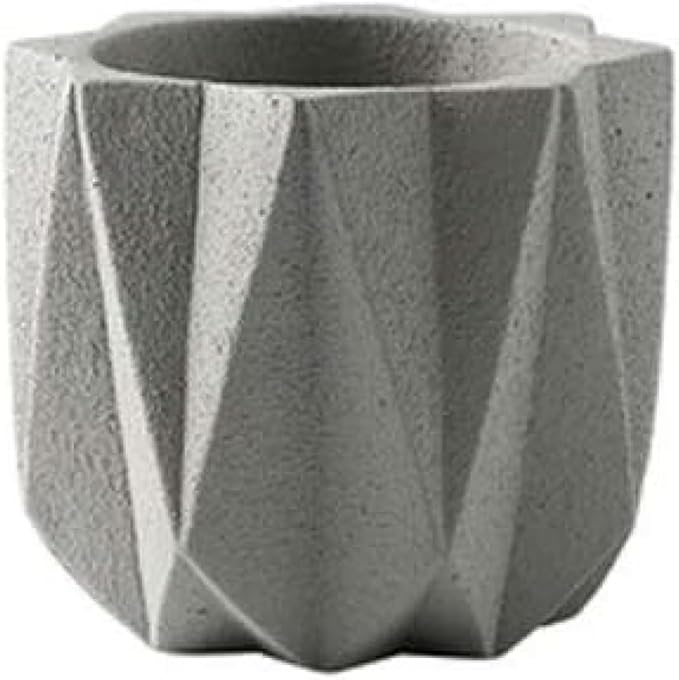 Outdoor Succulent Plantpot Cactus Plant Container Cement Flowerpot Container Modern Simple Planter Flower Vase Meat Plant Cement Container Concrete Flower Plant (Gray1 13cm*11.5cm) (Gray2 13cm*11.5cm)