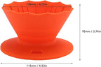 Pour Over Coffee Dripper Silicone Food Grade Portable Hand Brewed Coffee Filter Cup for Travel Outdoor Camping Home Use Lightweight Foldable Easy to Clean Dishwasher Safe Durable (Orange Red)