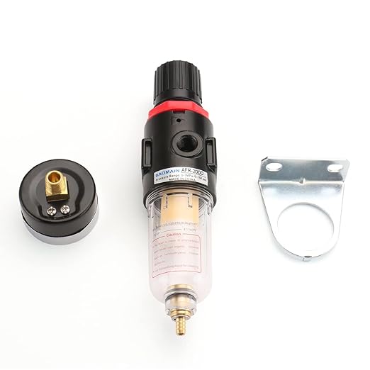 Baomain Pneumatic Filter Regulator AFR-2000 1/8"PT Air Treatment Unit w Pressure Gauge