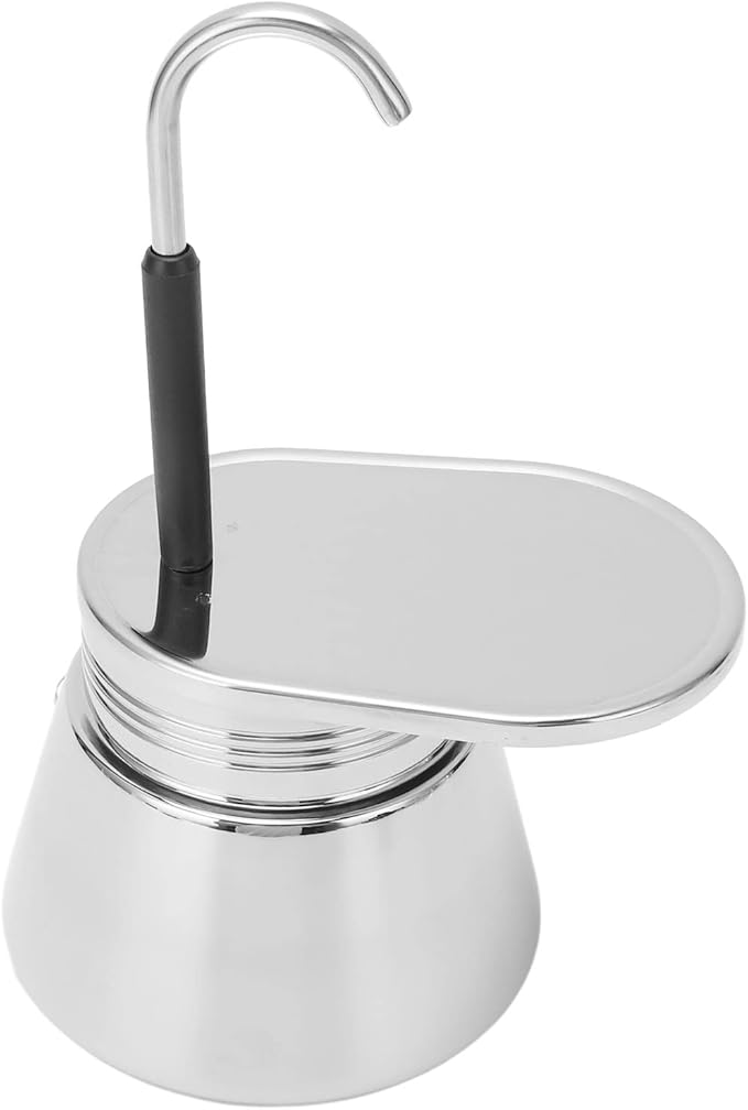 50ML 200ML Single Spout Mocha Pot Classic Stovetop Coffee Maker Stainless Steel Portable Espresso Pot with Filter for Home Camping Office Use (200ml)