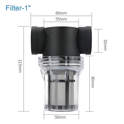 Commercial Inline Pipeline Filter 1/2"-1" - 304 Stainless Mesh Screen for Industrial Pumps & Greenhouse Systems(1/2'')