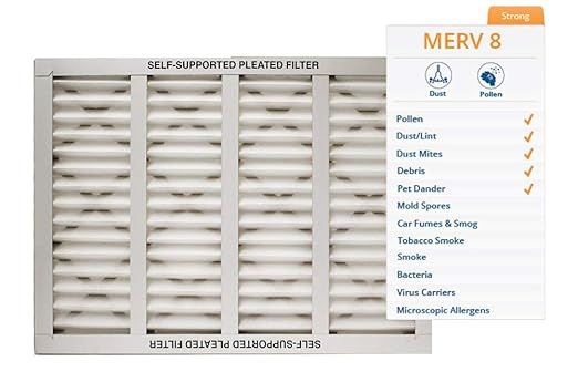 Assigned by Sterling Seal & Supply KP-20x25x1x1.AZ Furnace Air Filter, 20" x 25" x 1" Purolator Key Pleat Extended Surface Pleated Air Filter, Mechanical MERV 8
