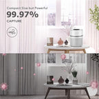 MEGAWISE EPI810 Air Purifier forLarge Room, 215 sq ft Coverage, Real-Time Air Quality Monitor, Fragrance Sponge & Wildfire Smoke, Dust Removal