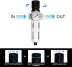 Beduan Compressed Air Pressure Regulator Filter 1/2"NPT,Water/Oil Trap Separator Combo Tool Compressor Filter(MIDI)