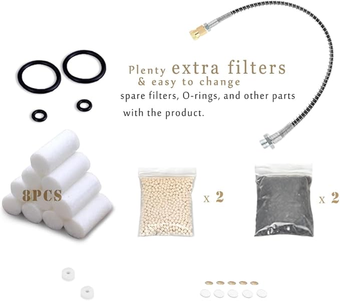PCP Air Compressor Filter Dryer 4500Psi 30Mpa, High Pressure Pump Oil Water Seperator for PCP Rifle, Air Guns, SCUBA Cylinders Tank, with Quick Connector, Filtration Replacements (gold)
