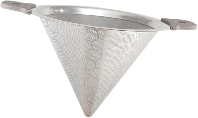 Tea Filter Pour Over Cone Double Handle Portable Stainless Steel Multipurpose