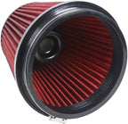 Universal 6" 152mm igh-Flow Air Filter, Reusable Cone Cold Air Intake, High Performance, Washable, Clamp-On Car High Flow Air Kit, Flange Diameter: 6 Inch, Filter Height: 7 Inch, Red